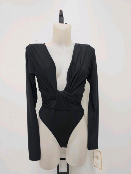 Body Nudo | Body drapeado con escote profundo [4]