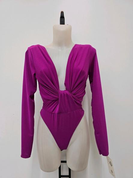 Body Nudo | Body drapeado con escote profundo [6]