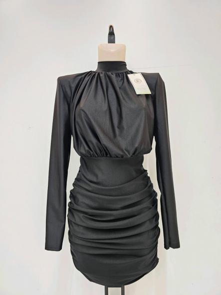 Vestido Astrid | Mini ajustado fruncido con cuello alto [2]
