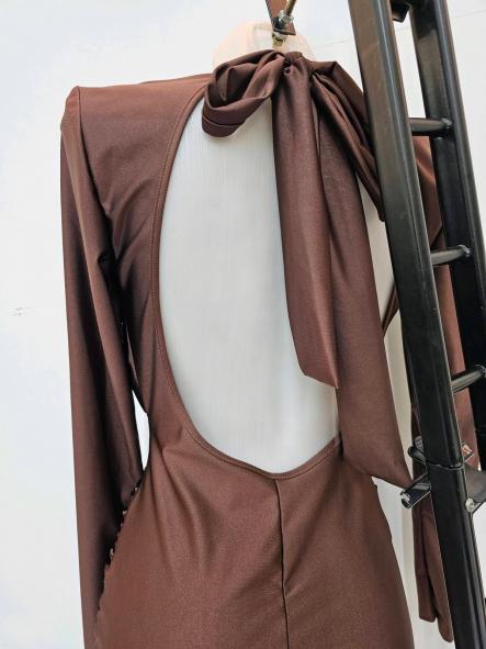 Vestido Astrid | Mini ajustado fruncido con cuello alto [7]