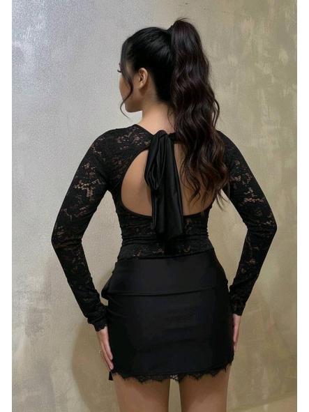 Conjunto Efy | Body de encaje y falda lazo [1]