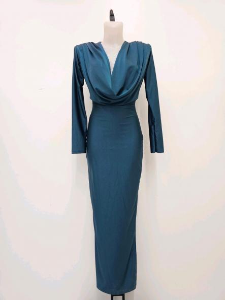 Vestido Valentina | Largo de fiesta con escote drapeado [7]