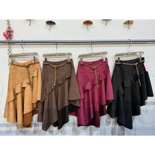 Falda Pocahontas | Falda asimétrica de antelina [3]