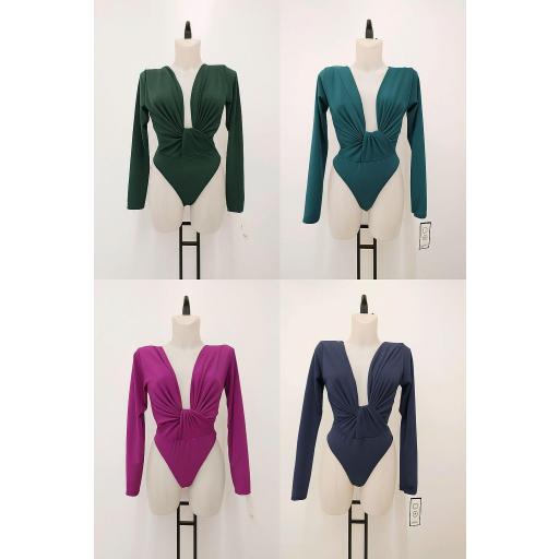 Body Nudo | Body drapeado con escote profundo [2]