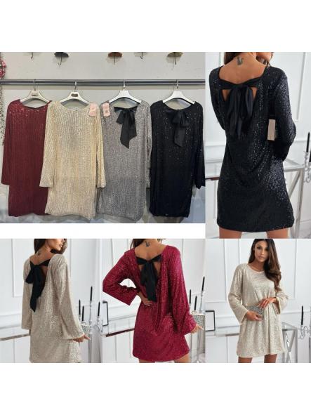 Vestido Shine Bow | Vestido de lentejuelas con lazada espalda [3]