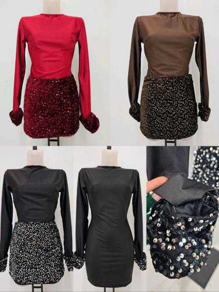 Vestido Midnight Cuffs | Vestido ajustado con puños de lentejuelas [3]