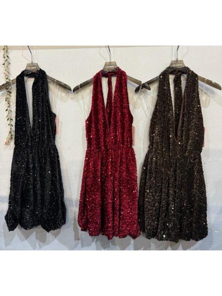 Vestido Starlight Glow | Vestido corto de terciopelo con lentejuelas [4]