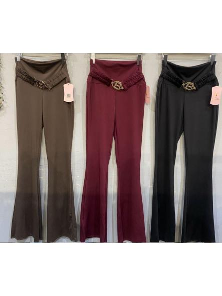 Pantalón Velvet Fit | Pantalón acampanado de licra gruesa con cinturón [3]