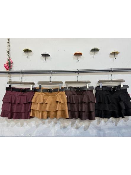 Falda-pantalón Arizona | Antelina con volantes y cinturón [7]