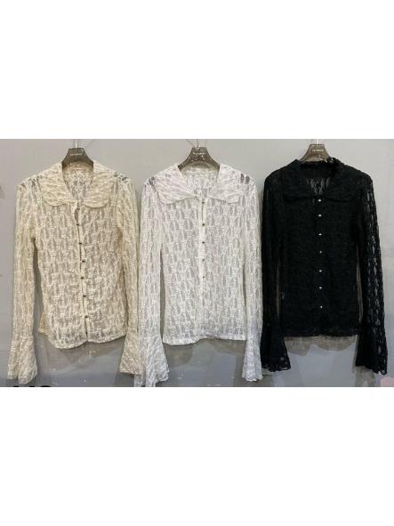 Blusa Colette | Blusa de encaje con botones y manga acampanada [6]