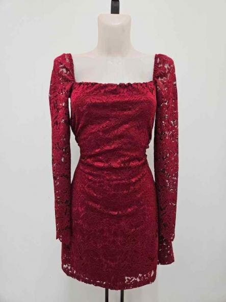 Vestido Noir Muse | Vestido corto de encaje con espalda abierta [6]