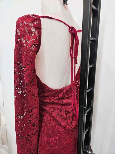 Vestido Noir Muse | Vestido corto de encaje con espalda abierta [7]