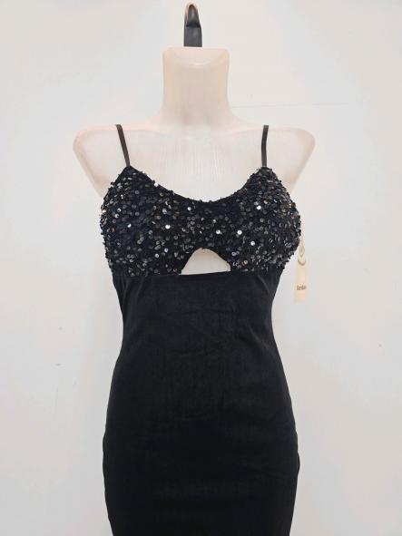 Vestido Golden Velvet | Vestido midi con lentejuelas y escote cut-out [6]