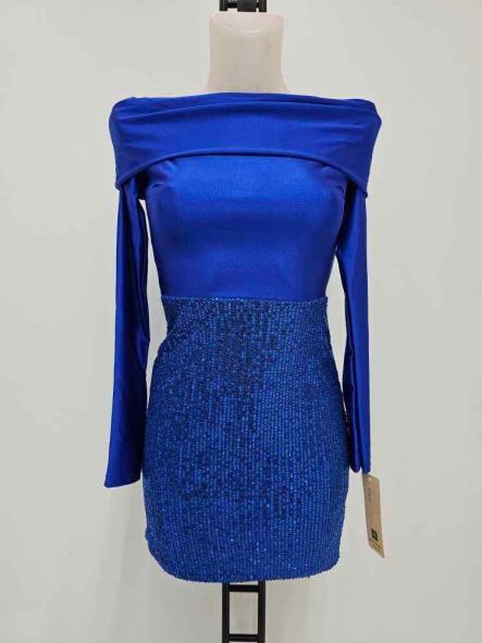 Vestido Winter Glow | Vestido mini de invierno con escote bardot y lentejuelas [7]