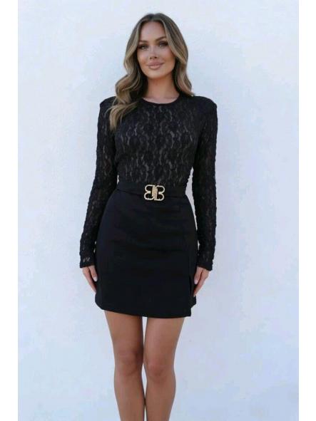 Mono Lace BB | Mono corto de encaje con cinturón joya [2]