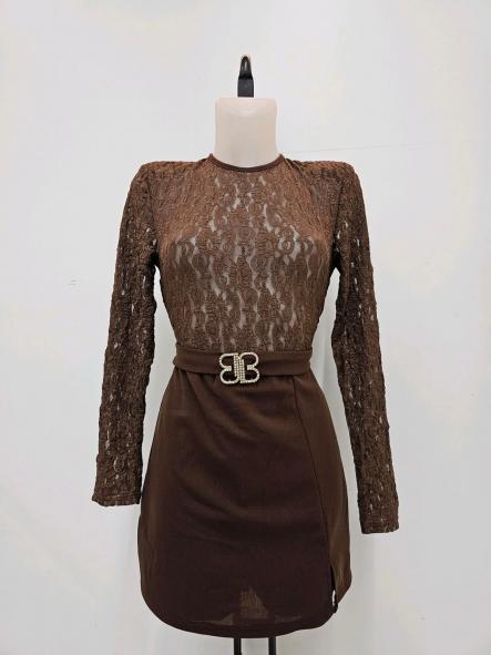 Mono Lace BB | Mono corto de encaje con cinturón joya [6]