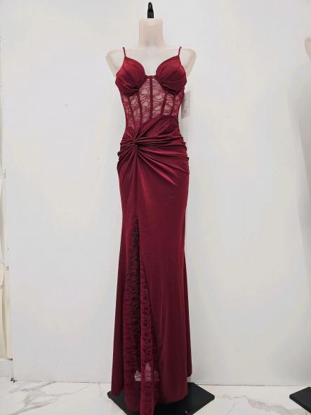 Vestido Eclipse Lace | Vestido largo satinado con encaje y abertura [5]