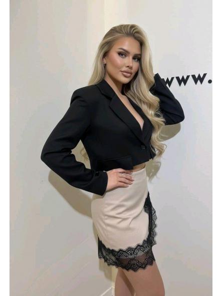 Falda Lencera | Mini con encaje negro [1]