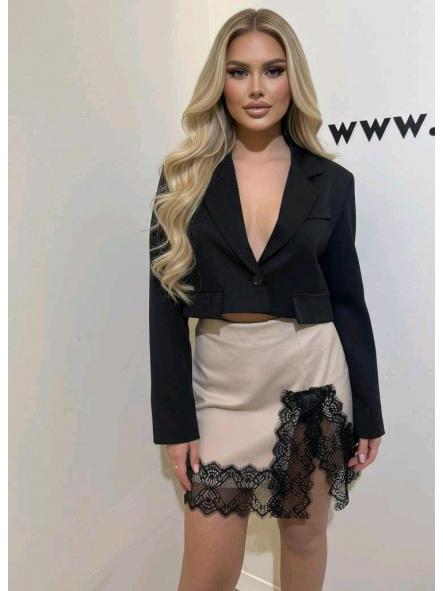 Falda Lencera | Mini con encaje negro