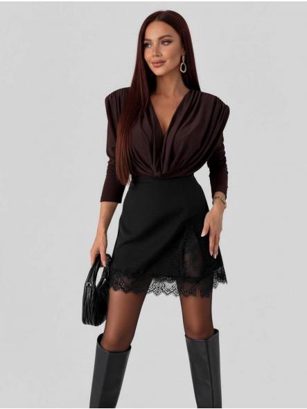 Falda Lencera | Mini con encaje negro [5]