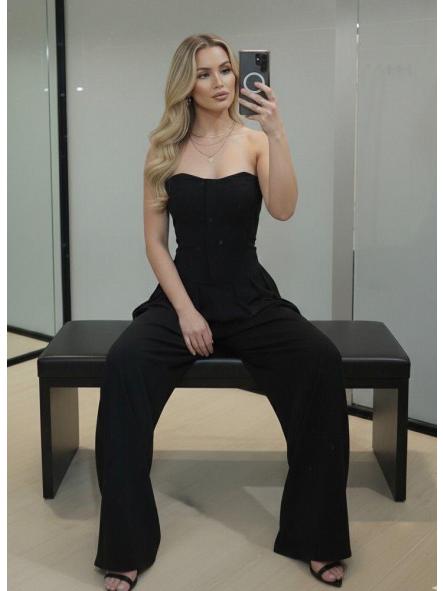 Mono Corsé Fluido | Mono largo palabra de honor con pierna ancha [2]