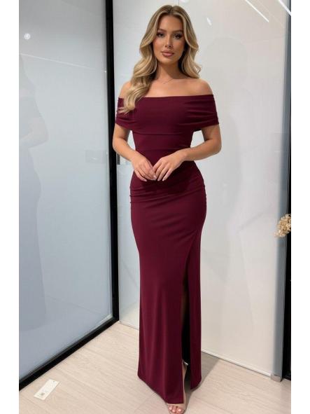 Vestido Calíope | Vestido largo palabra de honor con fruncido [4]