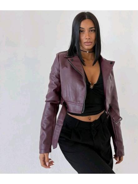Cazadora Biker Verona | Cazadora corta de polipiel con cinturón [2]