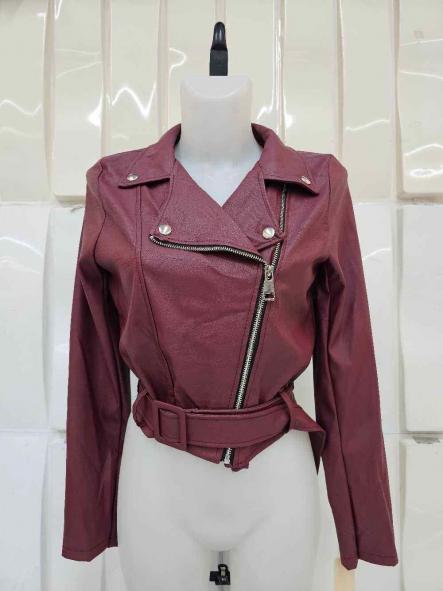 Cazadora Biker Verona | Cazadora corta de polipiel con cinturón [3]