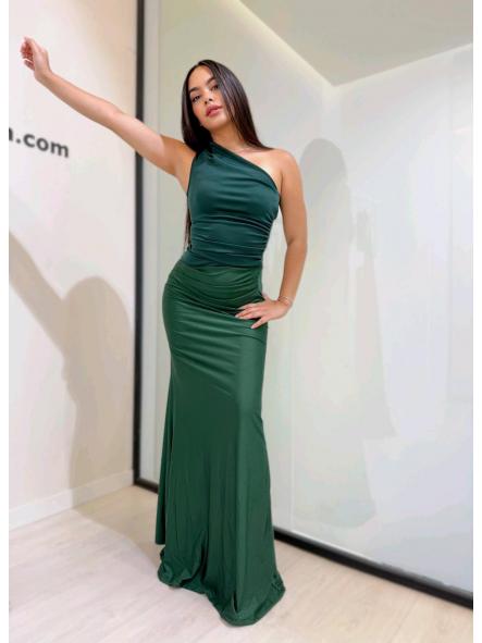 Vestido Olimpia | Vestido largo asimétrico de una sola manga [6]