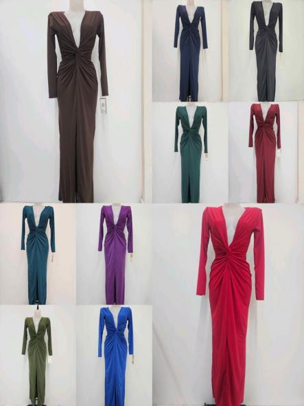 Vestido Celestia | Vestido largo de invitada con escote drapeado [7]