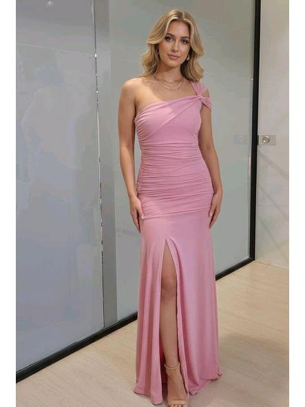 Vestido Hevia | Vestido largo asimétrico fruncido [0]