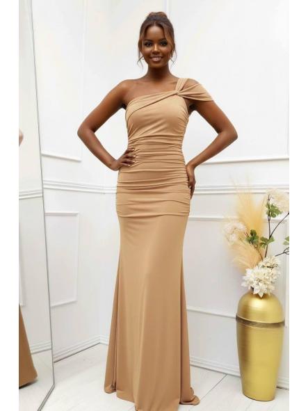 Vestido Hevia | Vestido largo asimétrico fruncido [2]