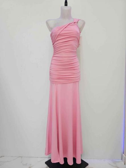 Vestido Hevia | Vestido largo asimétrico fruncido [1]