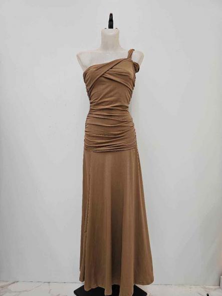 Vestido Hevia | Vestido largo asimétrico fruncido [3]