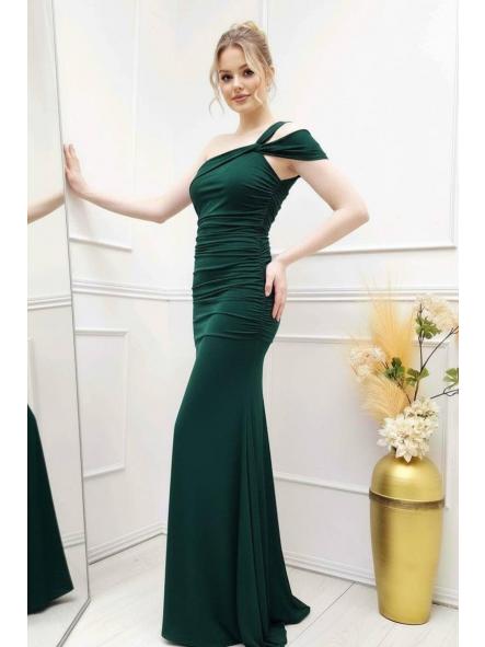 Vestido Hevia | Vestido largo asimétrico fruncido [4]