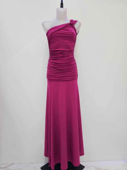 Vestido Hevia | Vestido largo asimétrico fruncido [5]