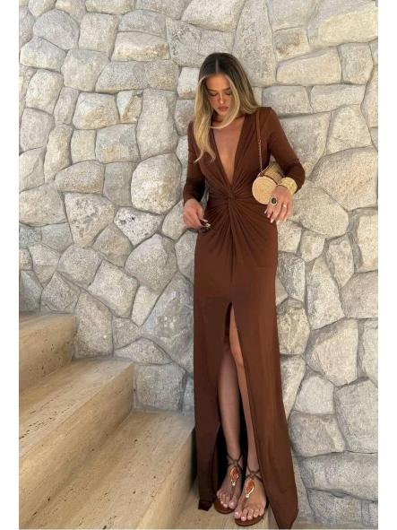 Vestido Celestia | Vestido largo de invitada con escote drapeado [3]