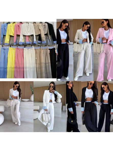 Traje Puño Class | Conjunto sastre cropped con blazer y pantalón palazzo [4]