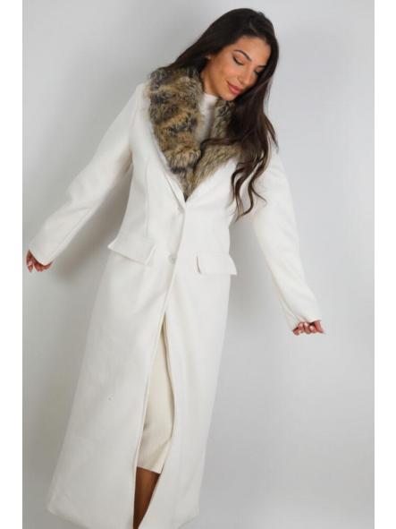 Abrigo Nordic Luxe | Abrigo largo de invierno con cuello efecto pelo [6]