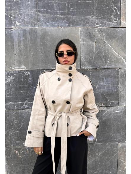 Chaqueta Trench Urban | Chaqueta corta tipo trench con cinturón [0]