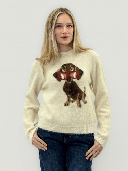 Jersey Doggy Chic | Jersey suave con dibujo de perrito y gafas [2]