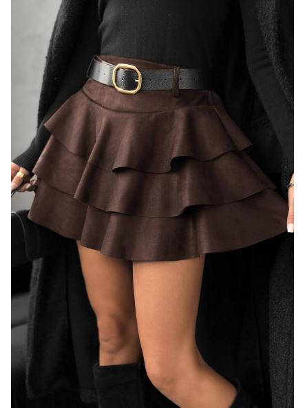 Falda-pantalón Arizona | Antelina con volantes y cinturón [2]