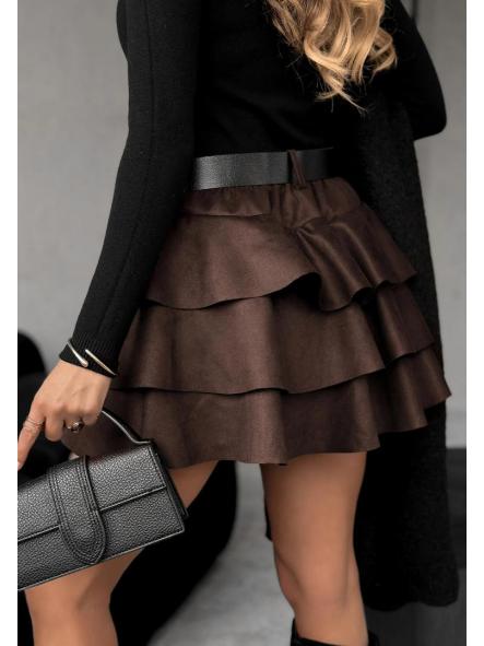 Falda-pantalón Arizona | Antelina con volantes y cinturón [3]