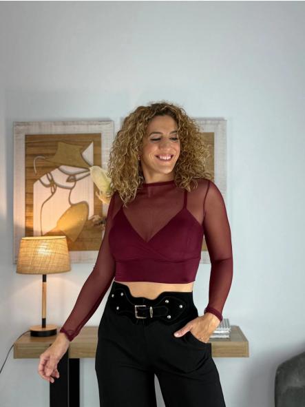 Top Pam | Tul transparente de cuello alto [4]