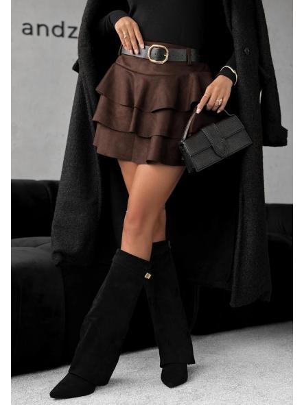 Falda-pantalón Arizona | Antelina con volantes y cinturón [1]