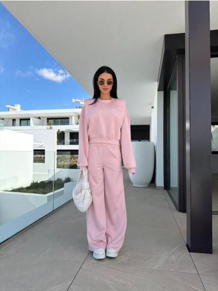 Conjunto Nube Street | Set comfy de sudadera cropped y pantalón wide leg [3]