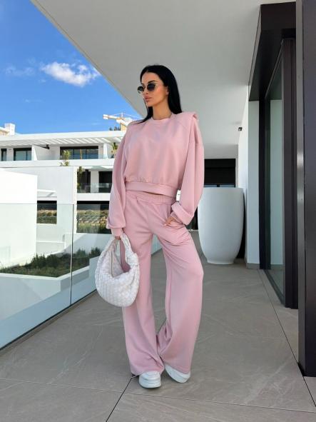 Conjunto Nube Street | Set comfy de sudadera cropped y pantalón wide leg [4]