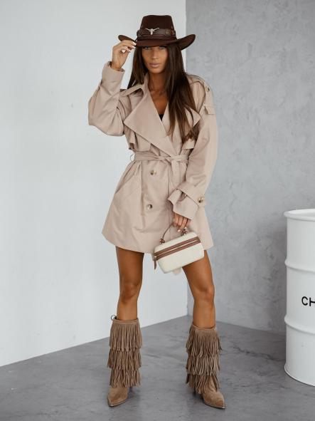 Trench Milano | Gabardina corta cruzada con cinturón [2]