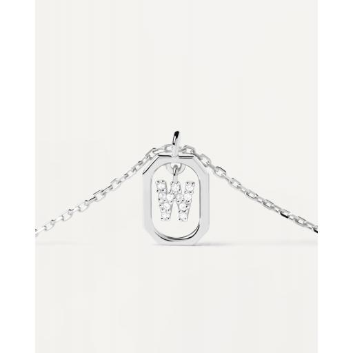 PDPAOLA Collar Letra W Mini Plata COO2-534-U