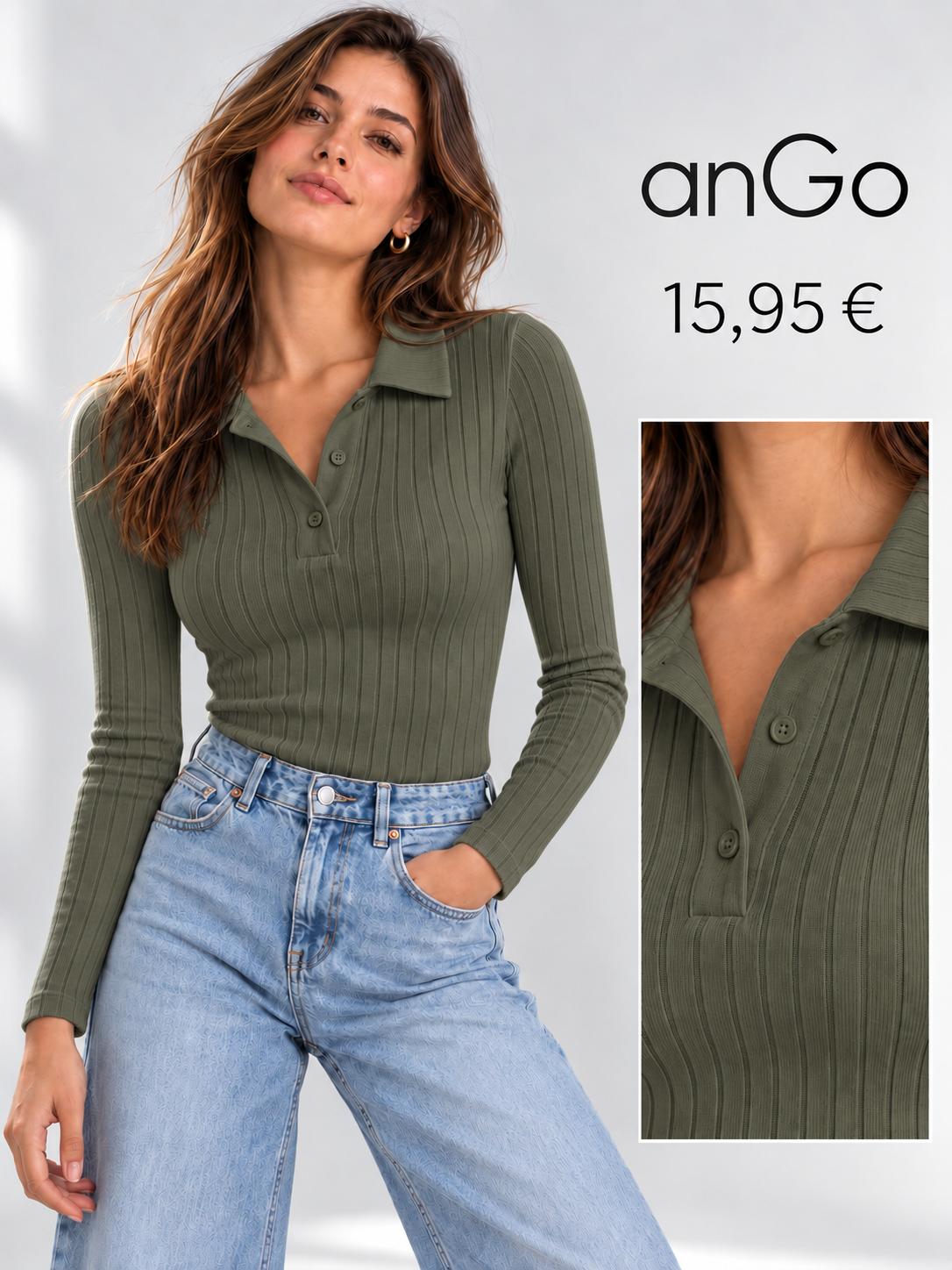 CAMISETA POLO MANGA LARGA VERDE